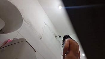 Bathroom spy cam solo sex