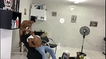 Gay sex at the barber shop