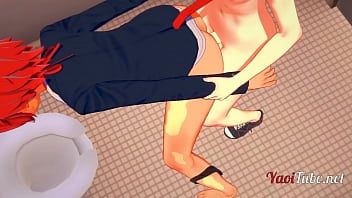 Sexo bi banheiro da escola hentai
