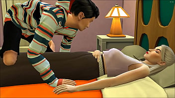 Mae ve filho de piroca dura e trepa muito com ele na sua cama