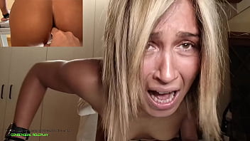 Petite amateur blonde teen has very painful crying anal sex